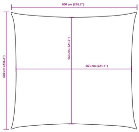 Para-sol vela tecido oxford quadrado 6x6 m cinzento-acastanhado