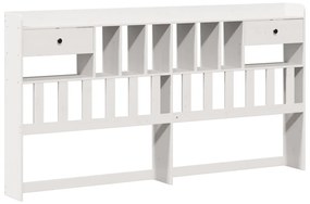 Cama com estante sem colchão 180x200 cm pinho maciço branco