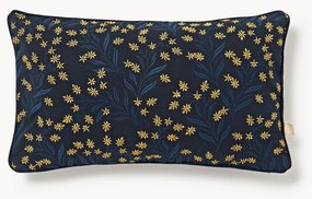 Almofada artesanal reversível com padrão floral e riscas Audrey