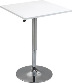 HOMCOM Mesa de bar regulável em altura, giratória 360°, pés anti-risco, base metálica estável, Branco | Aosom Portugal