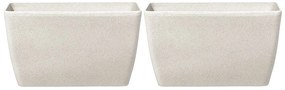 Conjunto de 2 vasos para plantas em pedra creme clara 74 x 32 x 45 cm BARIS Beliani