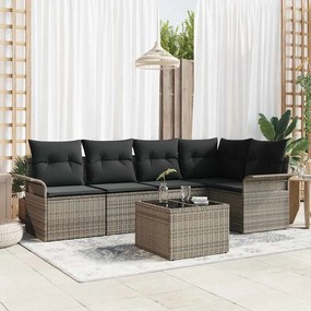 vidaXL Conjunto de Sofá de Jardim com Almofadas 5 Peças Preto em Poly Rattan