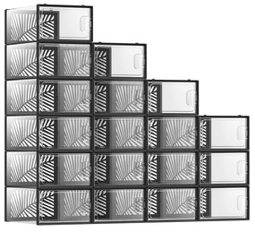Caixas transparentes para calçado com 18 unidades | SONGMICS | 33,5 x 23 x 14 cm | preto | LSP106B18.