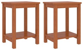 vidaXL Mesas de cabeceira 2 pcs 35x30x47 cm pinho maciço castanho mel