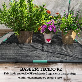 Estufa Pequena Estufa de Exterior Porta com Fecho de Correr Base de Te