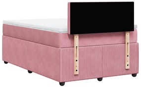 Cama boxspring com colchão 120x190 cm veludo rosa