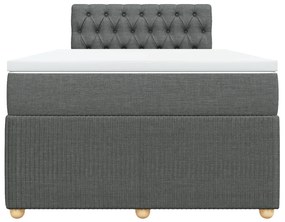 Cama boxspring com colchão 120x190 cm tecido cinzento-escuro