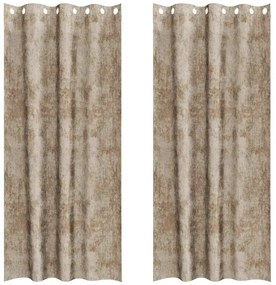 Cortinas de Veludo - Conjunto com 2 Peças e Ilhós Champagne, 245x140 c
