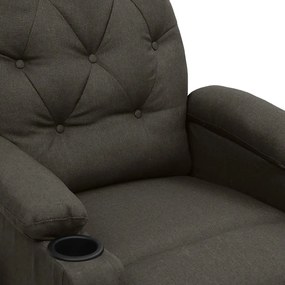 Poltrona de massagens elétrica reclinável tecido cinza-acast.