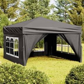 vidaXL Tenda para festas dobrável com paredes laterais 3x3 m antracite