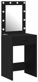 Mesa de Maquilhagem com Luzes LED Carvalho Preto 50x41x135 cm