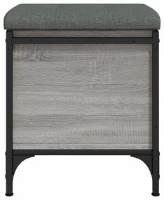 Banco de arrumação 42x42x45cm derivados madeira cinzento sonoma