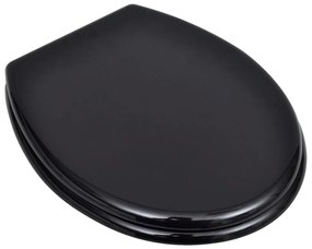 Assentos de sanita com tampas 2 pcs MDF preto