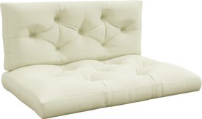 Outsunny Almofadas de Jardim Conjunto 2 Peças para Encosto e Assento com Recheio Espesso, Almofadas de Exterior em Poliéster para Sofás e Paletes, Creme | Aosom Portugal