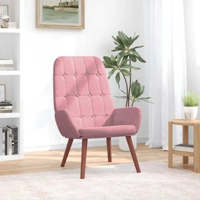 vidaXL Cadeira de descanso veludo rosa