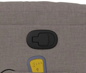 Poltrona de massagens reclinável tecido cinzento-acastanhado