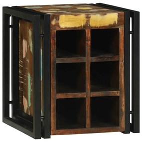 vidaXL Apoio para Vinho 34.5x35x39 cm Madeira Recuperada Sólida