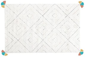 Tapete de algodão branco 140 x 200 cm KARTAL Beliani