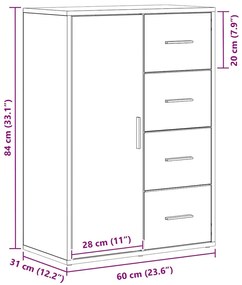 Sideboard vidaXL Artisan Carvalho 60x31x84 cm Madeira de engenharia
