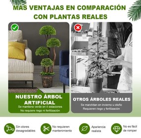 Árvore de cedro artificial de 90 cm com vaso de imitação decorativo para jardim doméstico interior Verde