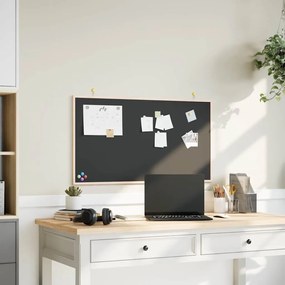 vidaXL Quadro negro com moldura em madeira de pinho maciço preto 100x55 cm