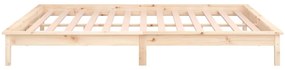 Estrutura de cama de casal c/ LED 135x190 cm madeira maciça
