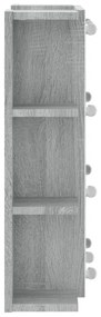 Armário espelhado com LED 70x16,5x60 cm sonoma cinza