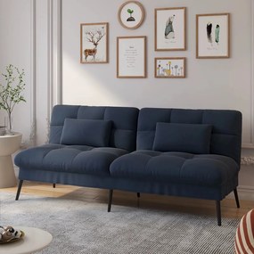 Sofá-Cama Reclinável com Capa Dobrável – Loulé – 3 Lugares – Azul Escu