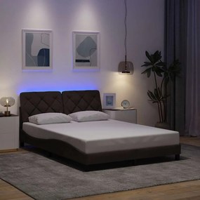 vidaXL Estrutura de cama com LED sem colchão 120x200 cm tecido