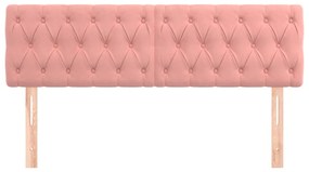 Cabeceira de cama 2 pcs veludo 80x7x78/88 cm rosa