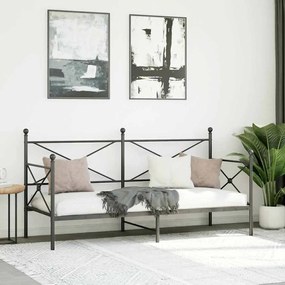 Cama de Dia sem Colchão 80x200 cm aço preto