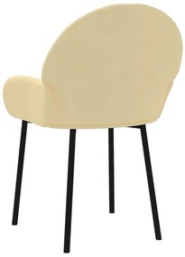 Cadeiras de jantar 2 pcs veludo cor creme