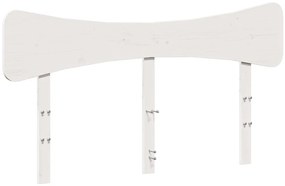 Cama sem colchão 140x200 cm madeira de pinho maciça branco