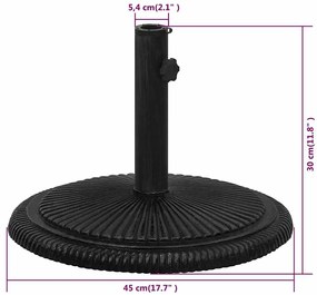 Base para guarda-sol ferro fundido 45x45x30 cm preto