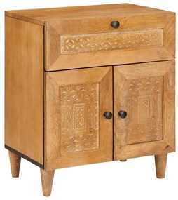 vidaXL Mesa-de-cabeceira com gaveta Castanho-claro 50 x 33 x 60 cm