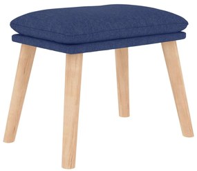 Cadeira de descanso com banco tecido azul