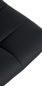 Banco de bar Jerry em couro sintético com estrutura preta 87-108,5 x 43 x 46,5 cm Preto