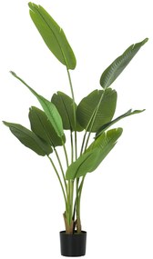 Planta Artificial Decorativa 160 cm Bananeira Artificial com Vaso e Folhas para Interior Casa Sala de Estar Escritório Verde