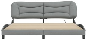 Estrutura de cama com LED sem colchão 200x200 cm tecido