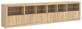 Aparador com luzes LED 283x37x67 cm carvalho sonoma