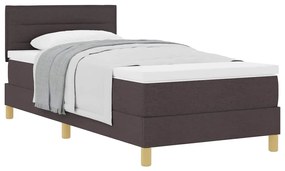 Cama Box com Colchão Castanho Escuro 90x200 cm Tecido
