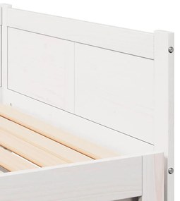 Cama de Dia com Extensão Branca 90x200 cm de Madeira de Pinho