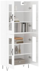 Armário alto 69,5x34x180 cm madeira processada branco brilhante