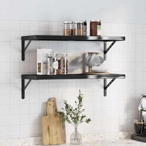 vidaXL Prateleiras de parede 2 pcs 75x30 cm aço inoxidável prateado