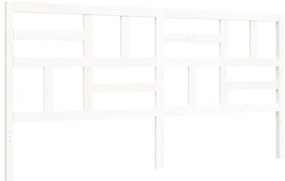 Cama sem colchão 200x200 cm madeira de pinho maciça branco