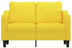 Sofá de 2 lugares 120 cm tecido amarelo-claro