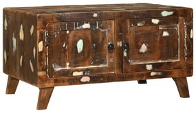 vidaXL Mesa de Café Multicolorida 80x54x45 cm Madeira Maciça Recuperada