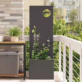 vidaXL Vaso de Jardim com Painel Decorativo Preto 50 x 140 cm