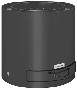 Outsunny Braseiro Exterior Redondo Ø45x42 cm de Aço Braseiro de Jardim com Bandeja para Cinzas e Atizador Protetor de Faíscas Preto | Aosom Portugal