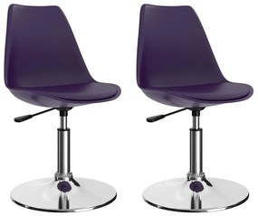 Cadeiras de jantar giratórias 2 pcs couro artificial lilás